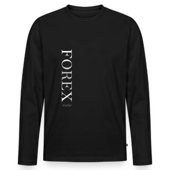 Forex trader actions investor trading marché des devises - T-shirt manches longues Premium bio Homme - noir - Devant - Nico (187cm)
