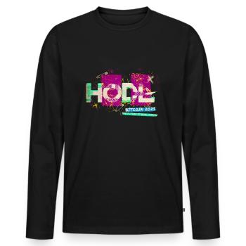 Bitcoin 2023 (Miami) - The Future is Now, Miami - Men's Premium Organic Long Sleeve Shirt - black - Front - Nico (187cm)