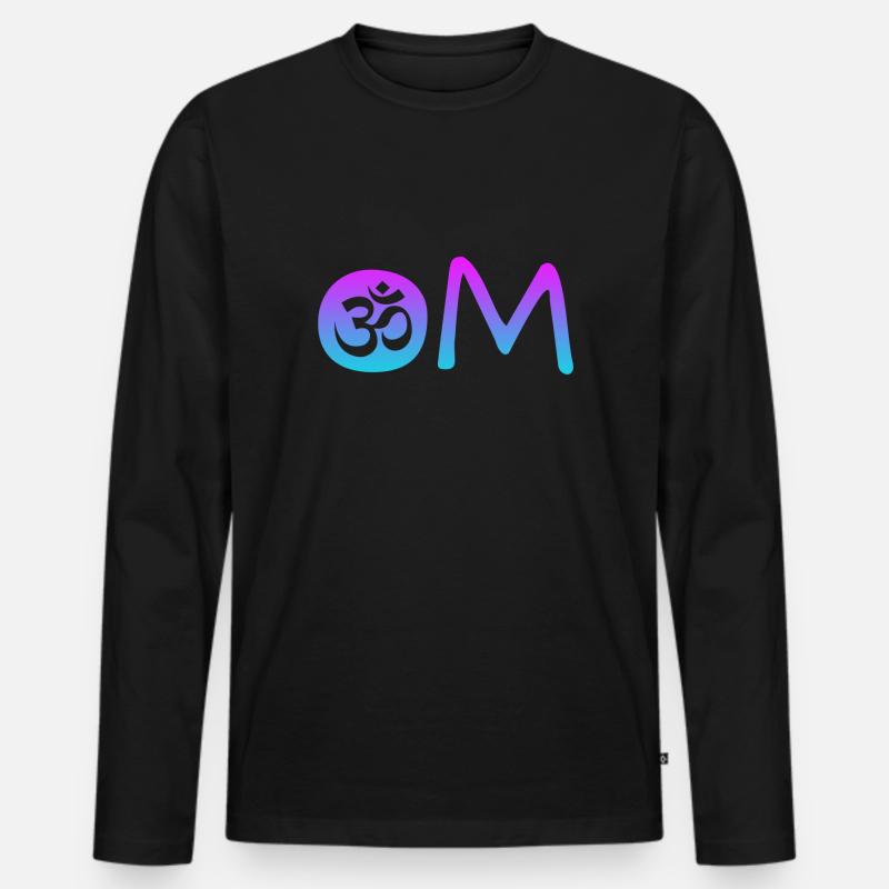 Om - Männer Premium Bio Langarmshirt - Schwarz