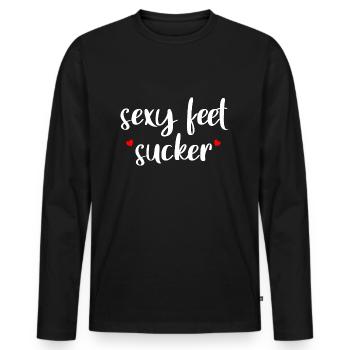 Sexy Feet Sucker - T-shirt manches longues Premium bio Homme - noir - Devant - Nico (187cm)