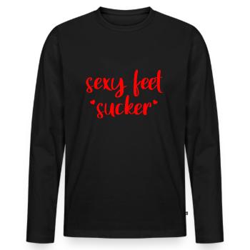 Sexy Feet Sucker - T-shirt manches longues Premium bio Homme - noir - Devant - Nico (187cm)