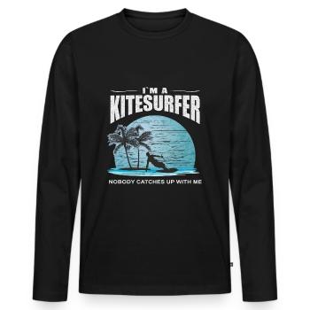 Windsurfing Kitesurfing I'm a Kitesurfer - Men's Premium Organic Long Sleeve Shirt - black - Front - Nico (187cm)
