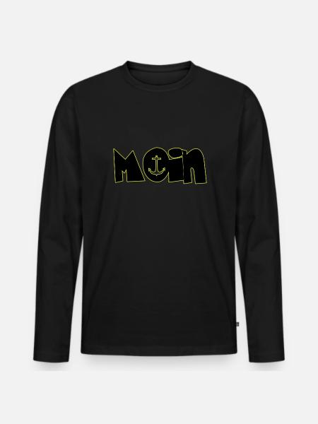 Moin - Männer Premium Bio Langarmshirt - Schwarz