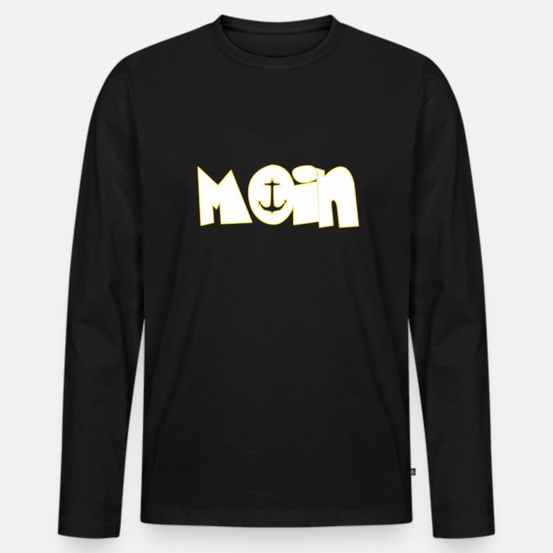 Moin - Männer Premium Bio Langarmshirt - Schwarz