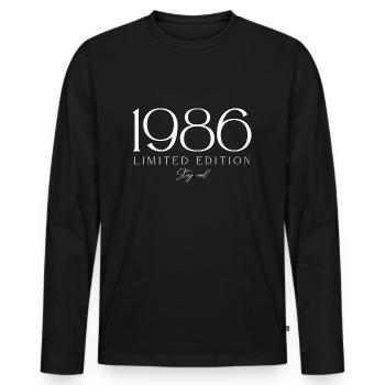 vintage1986 - T-shirt manches longues Premium bio Homme - noir - Devant - Nico (187cm)