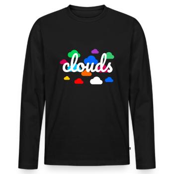 Bunte Wolken - Männer Premium Bio Langarmshirt - Schwarz - Vorne - Nico (187cm)