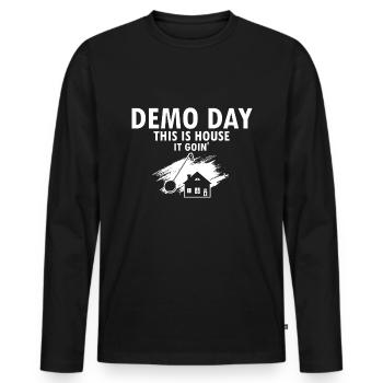 Démolition et rénovation de maisons - T-shirt manches longues Premium bio Homme - noir - Devant - Nico (187cm)