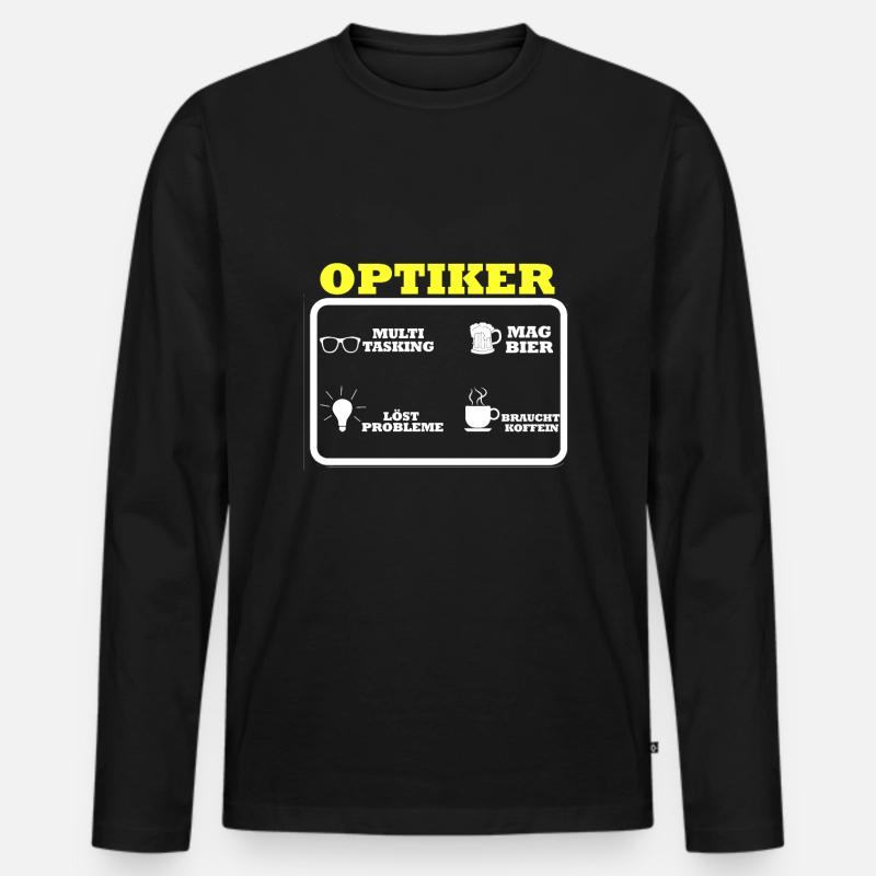 Optiker - Männer Premium Bio Langarmshirt - Schwarz