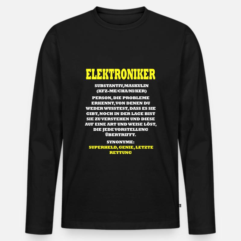 Elektroniker - Männer Premium Bio Langarmshirt - Schwarz