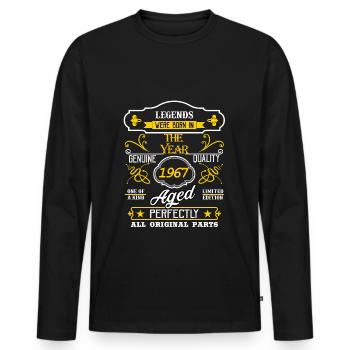 Légende de l'année 1967 - T-shirt manches longues Premium bio Homme - noir - Devant - Nico (187cm)