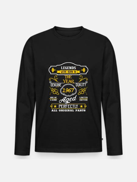Légende de l'année 1967 - T-shirt manches longues Premium bio Homme - noir