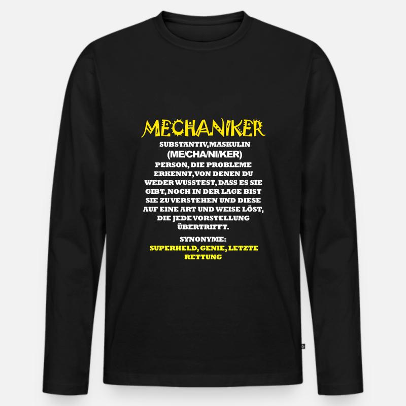 Mechaniker - Männer Premium Bio Langarmshirt - Schwarz