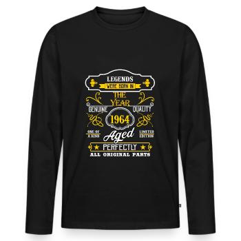 Legende von 1964 - Männer Premium Bio Langarmshirt - Schwarz - Vorne - Nico (187cm)