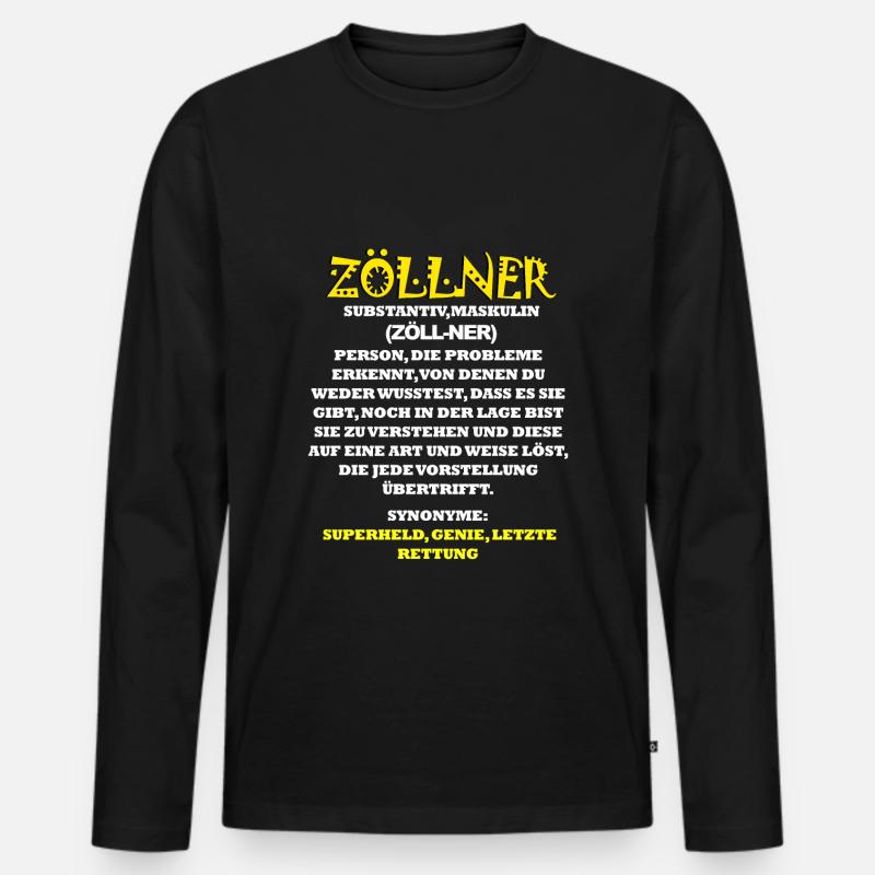 Zöllner - Männer Premium Bio Langarmshirt - Schwarz
