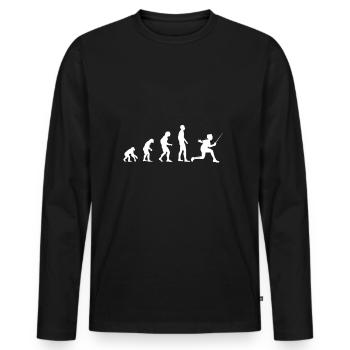 Fechter Evolution - Männer Premium Bio Langarmshirt - Schwarz - Vorne - Nico (187cm)