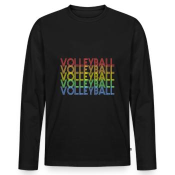 Volley-ball retro - T-shirt manches longues Premium bio Homme - noir - Devant - Nico (187cm)