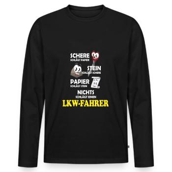 Chauffeur de camion - T-shirt manches longues Premium bio Homme - noir - Devant - Nico (187cm)