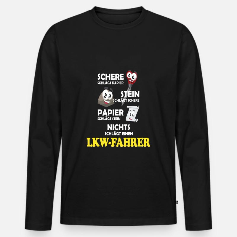 Lkw Fahrer - Männer Premium Bio Langarmshirt - Schwarz