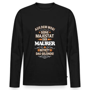 maçon - T-shirt manches longues Premium bio Homme - noir - Devant - Nico (187cm)