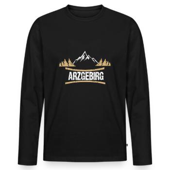 Design des monts Métallifères drôles - T-shirt manches longues Premium bio Homme - noir - Devant - Nico (187cm)
