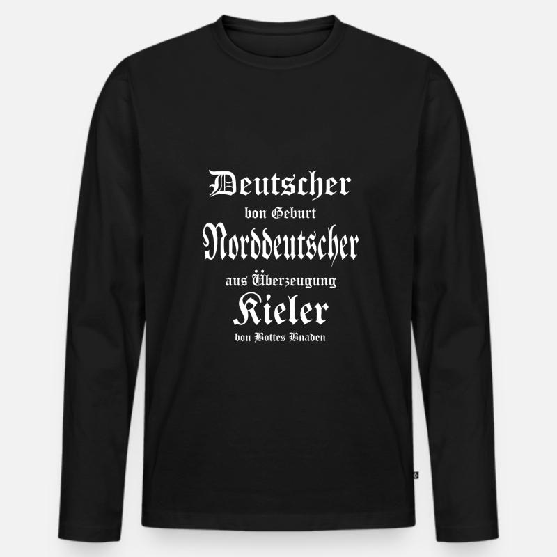 Norddeutscher Kieler - Männer Premium Bio Langarmshirt - Schwarz
