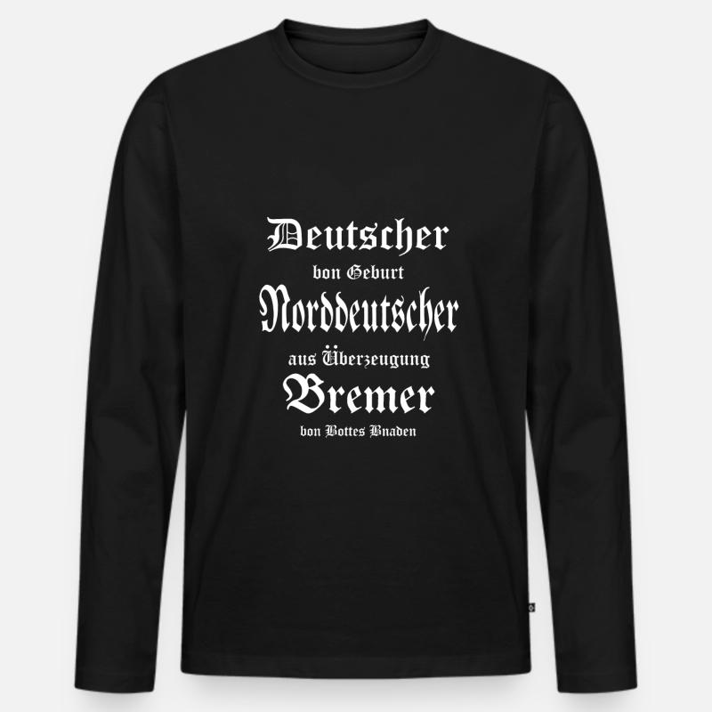 Norddeutscher Bremer - Männer Premium Bio Langarmshirt - Schwarz