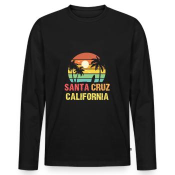 Santa Cruz California - Männer Premium Bio Langarmshirt - Schwarz - Vorne - Nico (187cm)