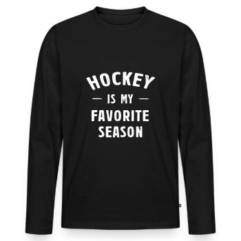 Hockey is my favorite Season - Men's Premium Organic Long Sleeve Shirt - black - Front - Nico (187cm)