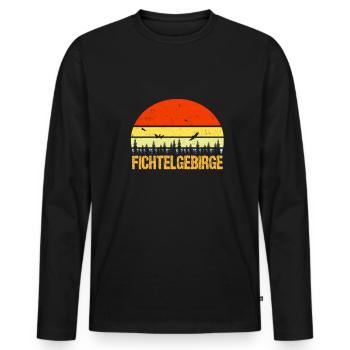 Fichtelgebirge - Männer Premium Bio Langarmshirt - Schwarz - Vorne - Nico (187cm)