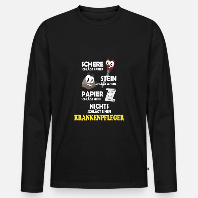 Krankenpfleger - Männer Premium Bio Langarmshirt - Schwarz
