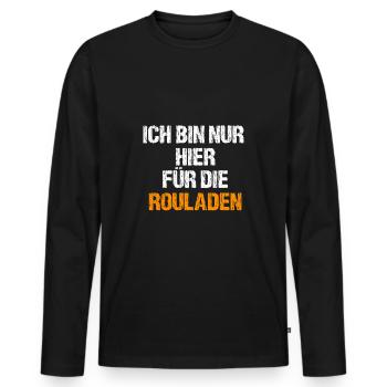Rouladen - Männer Premium Bio Langarmshirt - Schwarz - Vorne - Nico (187cm)