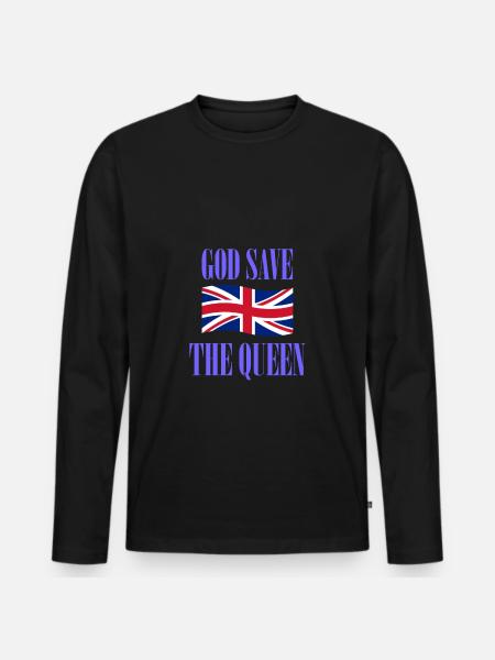 God save the Queen - Men's Premium Organic Long Sleeve Shirt - black
