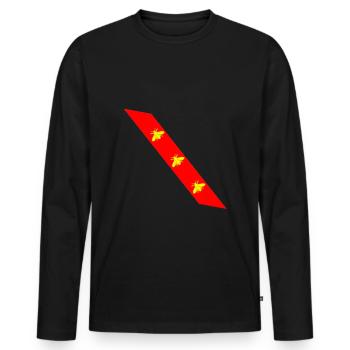 flag of elba napoleon bonaparte - Männer Premium Bio Langarmshirt - Schwarz - Vorne - Nico (187cm)