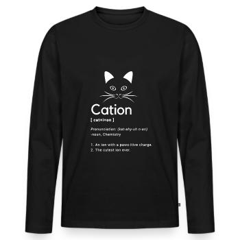 Lustiges Katzen Spruch Design - Männer Premium Bio Langarmshirt - Schwarz - Vorne - Nico (187cm)