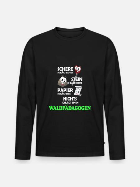 Waldpädagogik Erlebnispädagoge - Männer Premium Bio Langarmshirt - Schwarz
