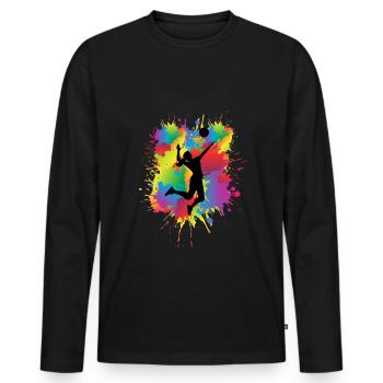 volley-ball - T-shirt manches longues Premium bio Homme - noir - Devant - Nico (187cm)