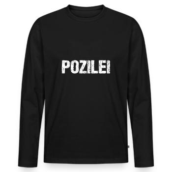 Police Fun Motive Design Wrong written - Men's Premium Organic Long Sleeve Shirt - black - Front - Nico (187cm)