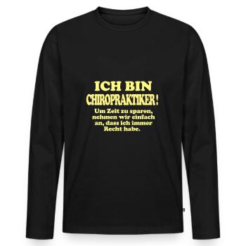 Chiropraktiker - Männer Premium Bio Langarmshirt - Schwarz - Vorne - Nico (187cm)