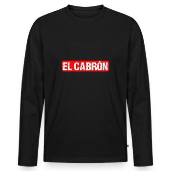 El Cabron - Männer Premium Bio Langarmshirt - Schwarz - Vorne - Nico (187cm)