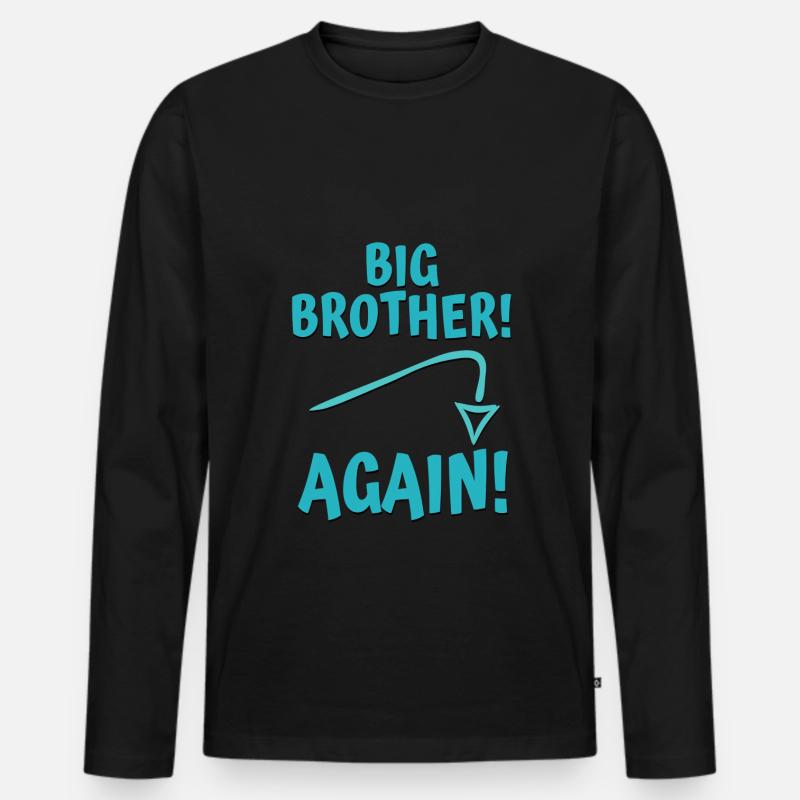 big brother again - Männer Premium Bio Langarmshirt - Schwarz