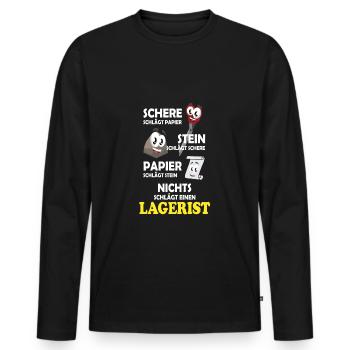 Lageristen Spruch Motiv lustig - Männer Premium Bio Langarmshirt - Schwarz - Vorne - Nico (187cm)
