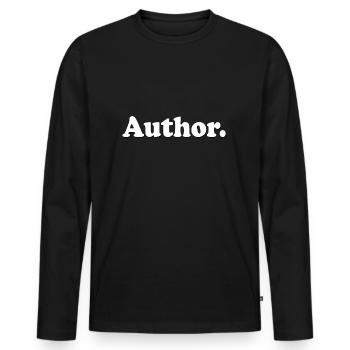 Auteur écrivain écrivain journaliste - T-shirt manches longues Premium bio Homme - noir - Devant - Nico (187cm)