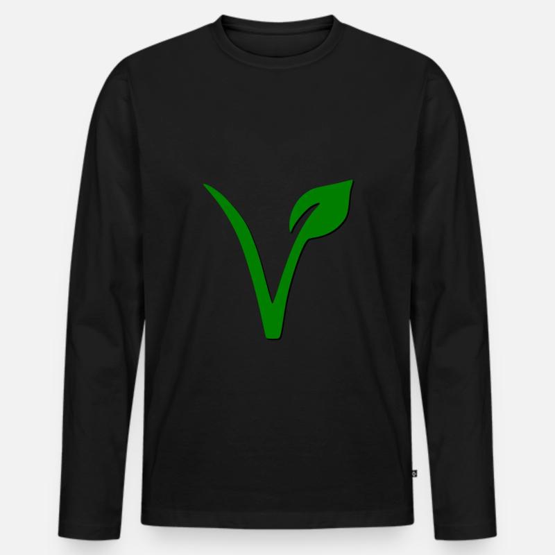 vegan pflanze symbol - Männer Premium Bio Langarmshirt - Schwarz