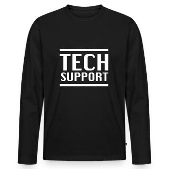 Support technique - T-shirt manches longues Premium bio Homme - noir - Devant - Nico (187cm)