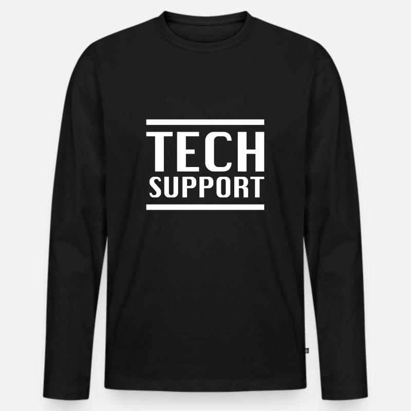 Technischer Support - Männer Premium Bio Langarmshirt - Schwarz