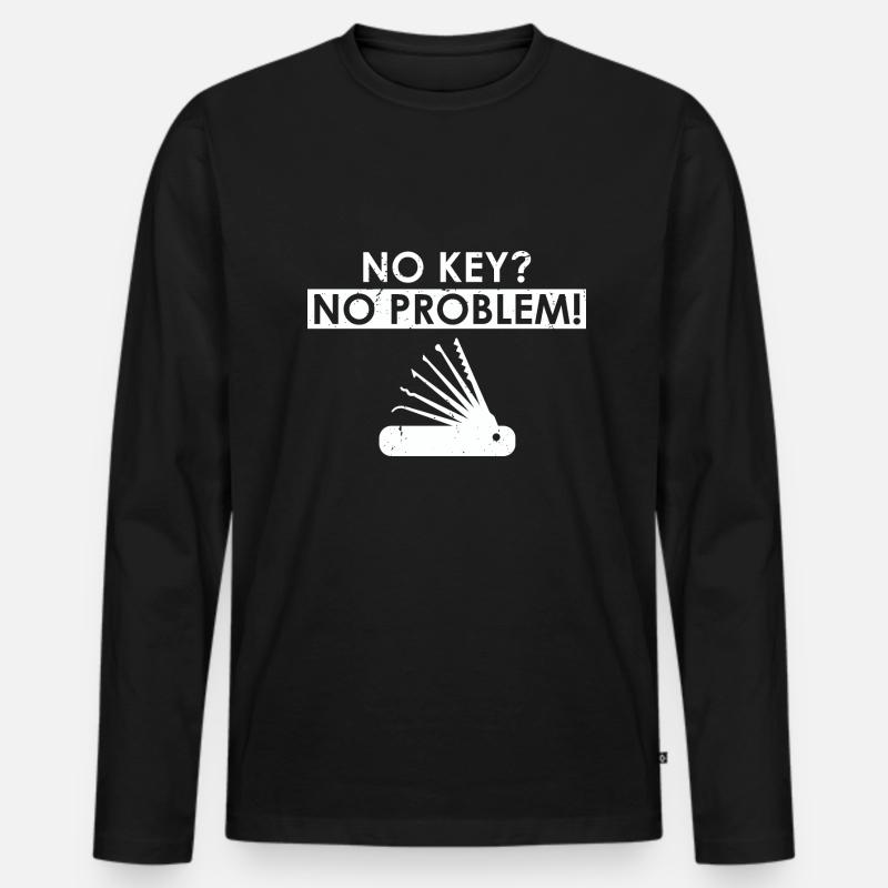 Lockpicking Lock Picking Aufsperrdienst Designs - Männer Premium Bio Langarmshirt - Schwarz