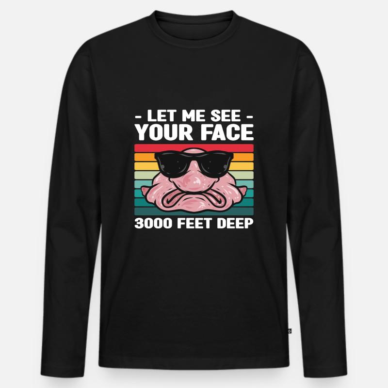 Blobfisch - Männer Premium Bio Langarmshirt - Schwarz