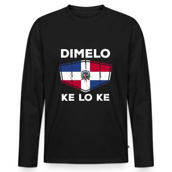République dominicaine - T-shirt manches longues Premium bio Homme - noir - Devant - Nico (187cm)
