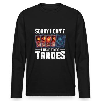 Karten sammler - Männer Premium Bio Langarmshirt - Schwarz - Vorne - Nico (187cm)