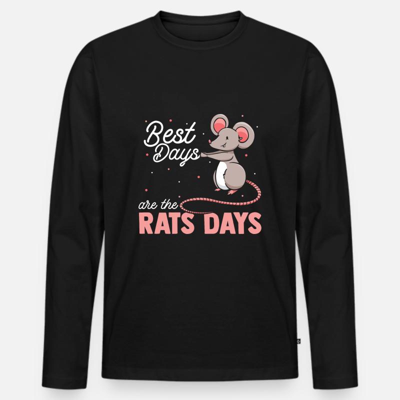 Ratte - Männer Premium Bio Langarmshirt - Schwarz